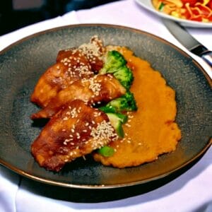 Deliona Foods Teriyaki Salmon Pumpkin Mash Greens